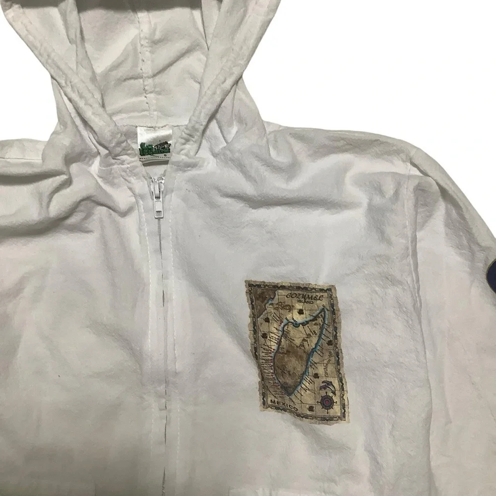 La Iguana Cozumel Beach Full-zip Hoodie Sz Small White